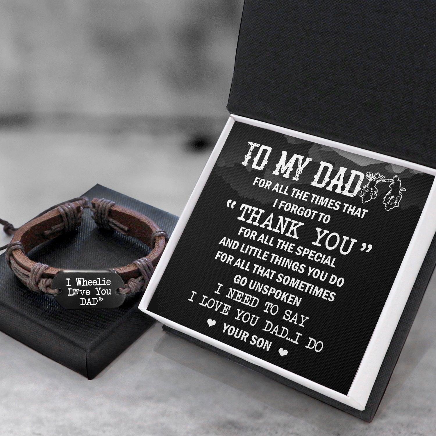 Leather Cord Bracelet - Biker - To My Dad - From Son - I Love You Dad...i Do - Augbr18002 - Gifts Holder