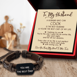 Leather Cord Bracelet - Cooking - To My Husband - I Belong To You - Augbr14002 - Gifts Holder