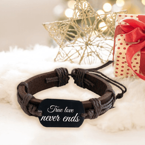 Leather Cord Bracelet - Family - To My Man - I Love You With My Whole Heart - Augbr26002 - Gifts Holder