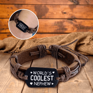 Leather Cord Bracelet - Family - To My Nephew - To A Special Nephew Of Whom I'm Proud To Know - Augbr27001 - Gifts Holder