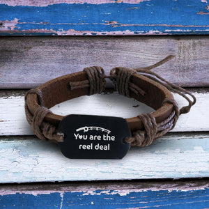 Leather Cord Bracelet - Fishing - From Dad - To My Son - Believe In Yourself - Augbr16002 - Gifts Holder