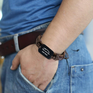 Leather Cord Bracelet - Fishing - From Dad - To My Son - Believe In Yourself - Augbr16002 - Gifts Holder