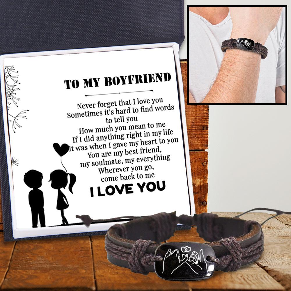 Leather Cord Bracelet - To My Boyfriend - Never Forget That I Love You - Augbr12001 - Gifts Holder