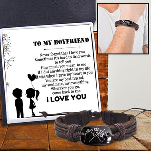 Leather Cord Bracelet - To My Boyfriend - Never Forget That I Love You - Augbr12001 - Gifts Holder