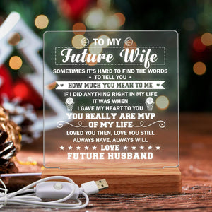 Led Light - To My Future Wife - Loved You Then, Love You Still - Ausjg25001 - Gifts Holder