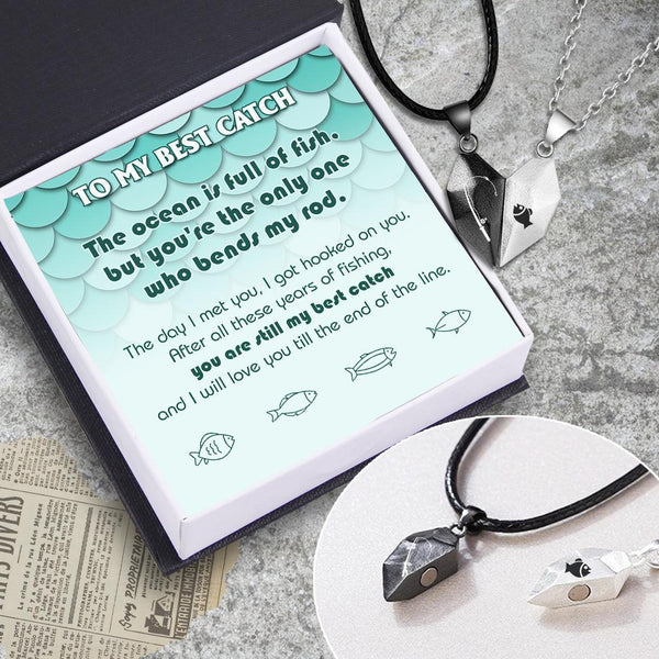 Magnetic Love Necklaces - Fishing - To My Wife - You Are Still My Best -  Gifts Holder