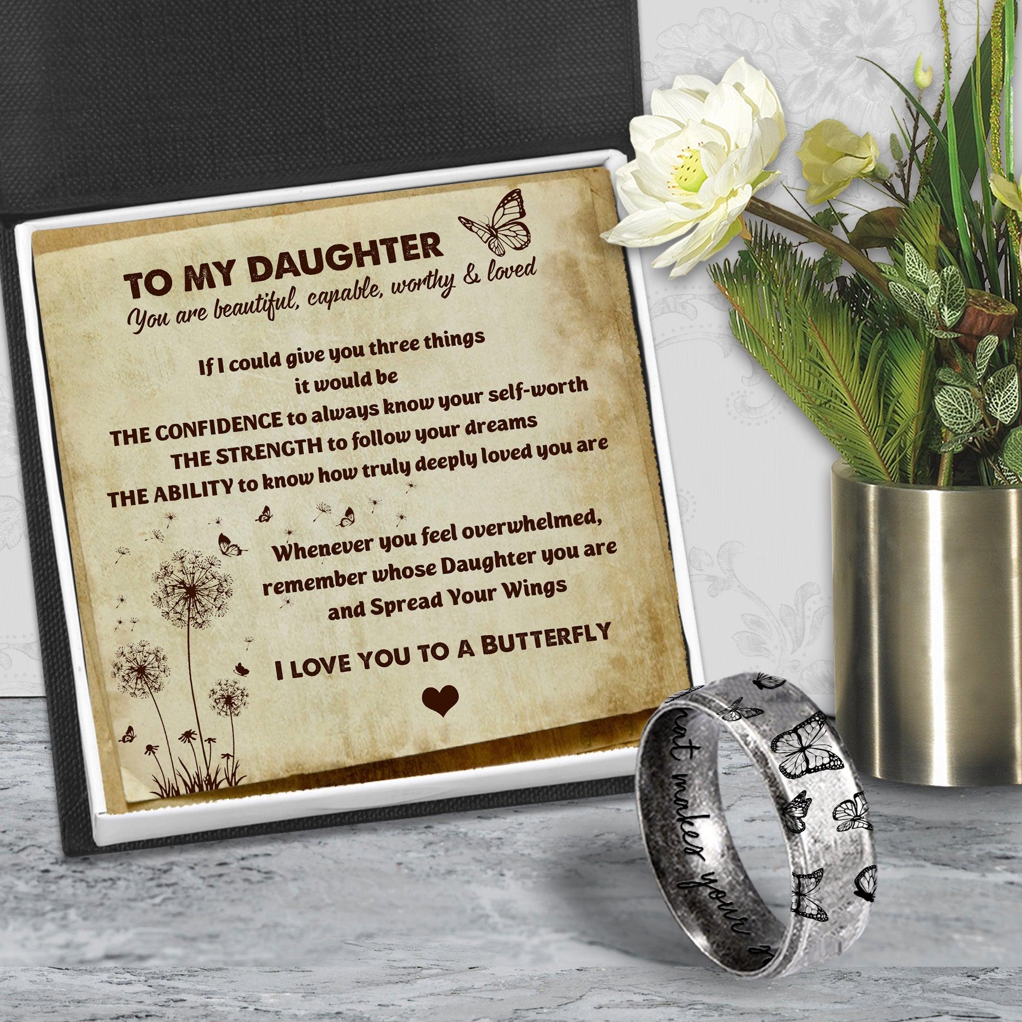 Metal Butterfly Ring - Butterfly - To My Daughter - I Love You To A Butterfly - Augri17003 - Gifts Holder