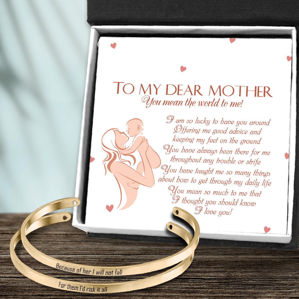 Mother Daughter Bracelets - Family - To My Dear Mother - You Mean The World To Me - Augbt19016 - Gifts Holder