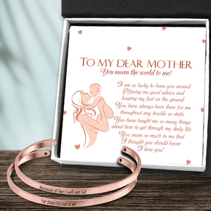 Mother Daughter Bracelets - Family - To My Dear Mother - You Mean The World To Me - Augbt19016 - Gifts Holder