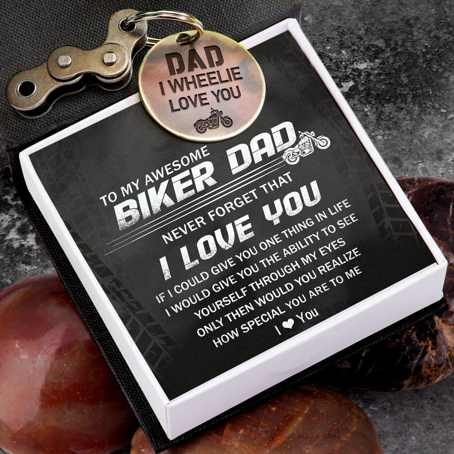 Motocross Keychain - To My Awesome Biker Dad - I Wheelie Love You - Augkbf18001 - Gifts Holder