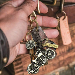 Motorcycle Keychain - Biker - To My Dad - Ride Safe I Need You Here With Me - Augkx18001 - Gifts Holder