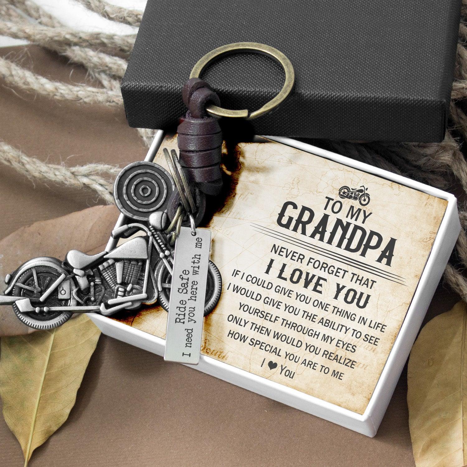 Motorcycle Keychain - Biker - To My Grandpa - I Love You - Augkx20001 - Gifts Holder