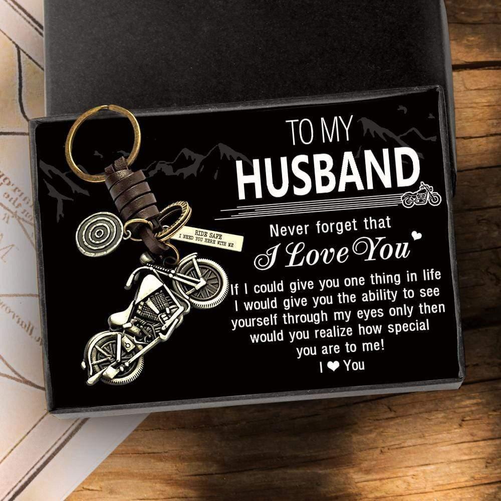 Motorcycle Keychain - To My Husband - Ride Safe I Need You Here With Me - Gkx14001