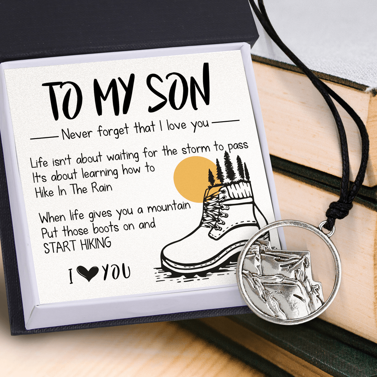 Mountain Necklace - Hiking - To My Son - Never Forget That I Love You - Augnnl16003 - Gifts Holder