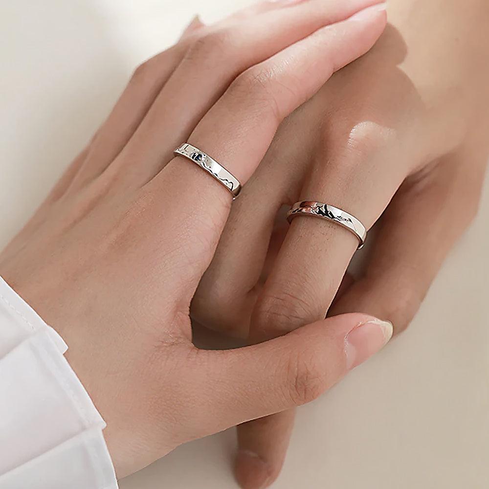 Buy Promise Ring Set 3mm & 4mm, His and Hers Promise Rings, Matching Couple  Rings Set, Promise Heart Rings, Engraved Sterling Silver Rings Online in  India - Etsy