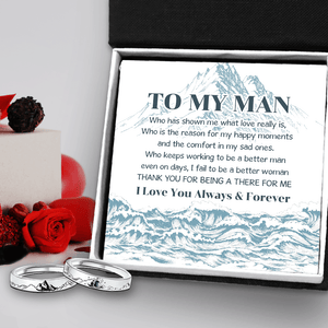 Mountain Sea Couple Promise Ring - Adjustable Size Ring - Family - To My Man - I Love You Always & Forever - Augrlj26008 - Gifts Holder