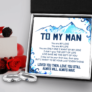 Mountain Sea Couple Promise Ring - Adjustable Size Ring - Family - To My Man - I Want To Be Your Last Of Everything - Augrlj26007 - Gifts Holder