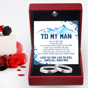 Mountain Sea Couple Promise Ring - Adjustable Size Ring - Family - To My Man - I Want To Be Your Last Of Everything - Augrlj26007 - Gifts Holder