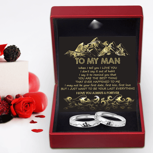 Mountain Sea Couple Promise Ring - Adjustable Size Ring - Family - To My Man - When I Tell You I Love You - Augrlj26009 - Gifts Holder