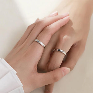 Mountain Sea Couple Promise Ring - Adjustable Size Ring - Travel - To My Other Half - All My Love Today And Always - Augrlj24001 - Gifts Holder