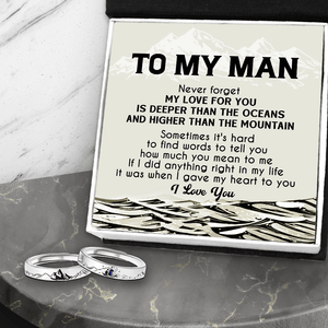 Mountain Sea Couple Promise Ring - Family - To My Man - I Love You - Augrlj26010 - Gifts Holder