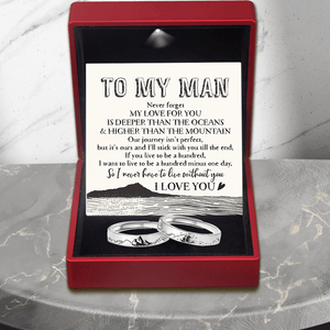 Mountain Sea Couple Promise Ring - Family - To My Man - I Never Have To Live Without You - Augrlj26011 - Gifts Holder