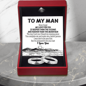 Mountain Sea Couple Promise Ring - Family - To My Man - You Complete Me And Make Me A Better Person - Augrlj26012 - Gifts Holder