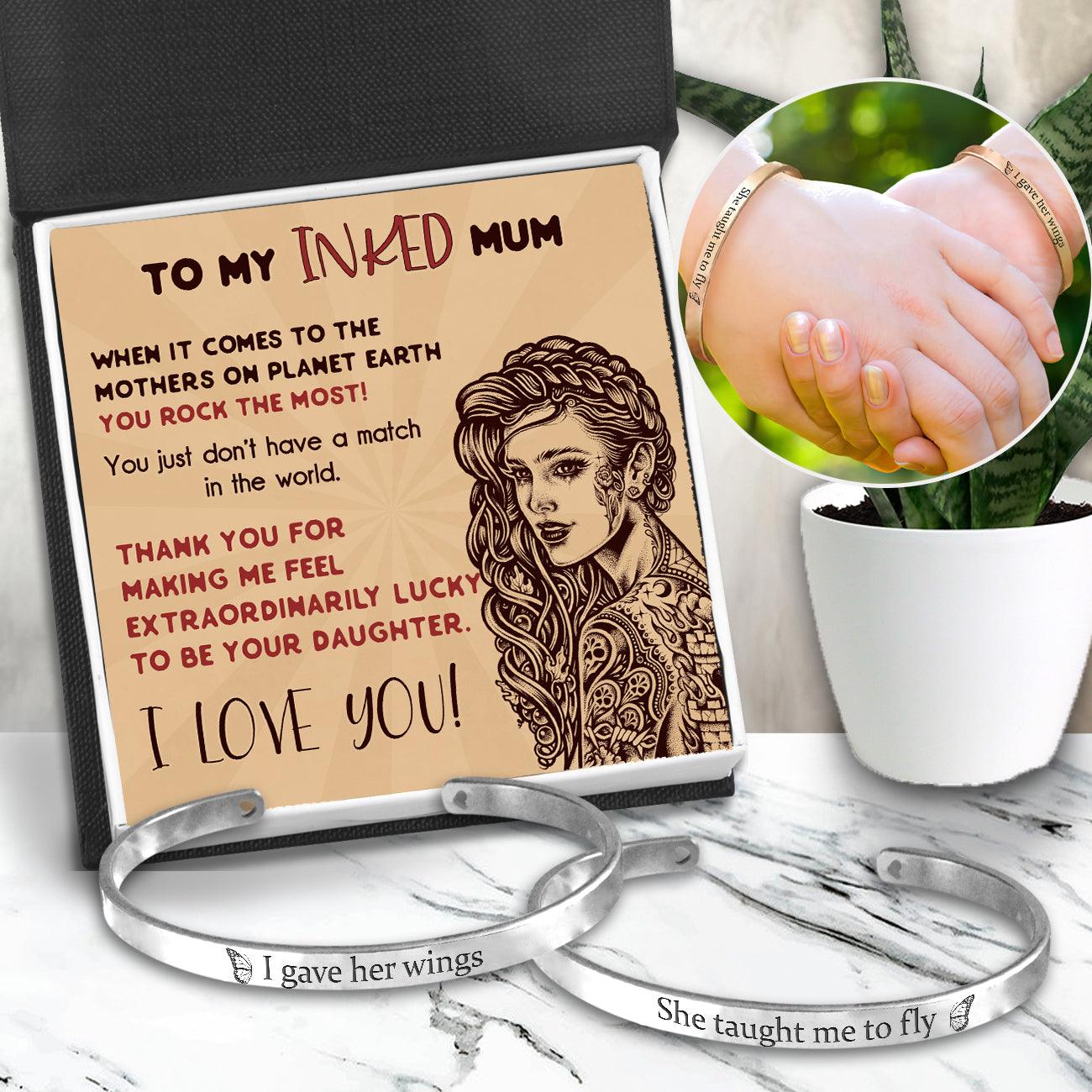 Mum & Daughter Bracelets - Tattoo - To My Mum - You Rock The Most - Augbt19005 - Gifts Holder