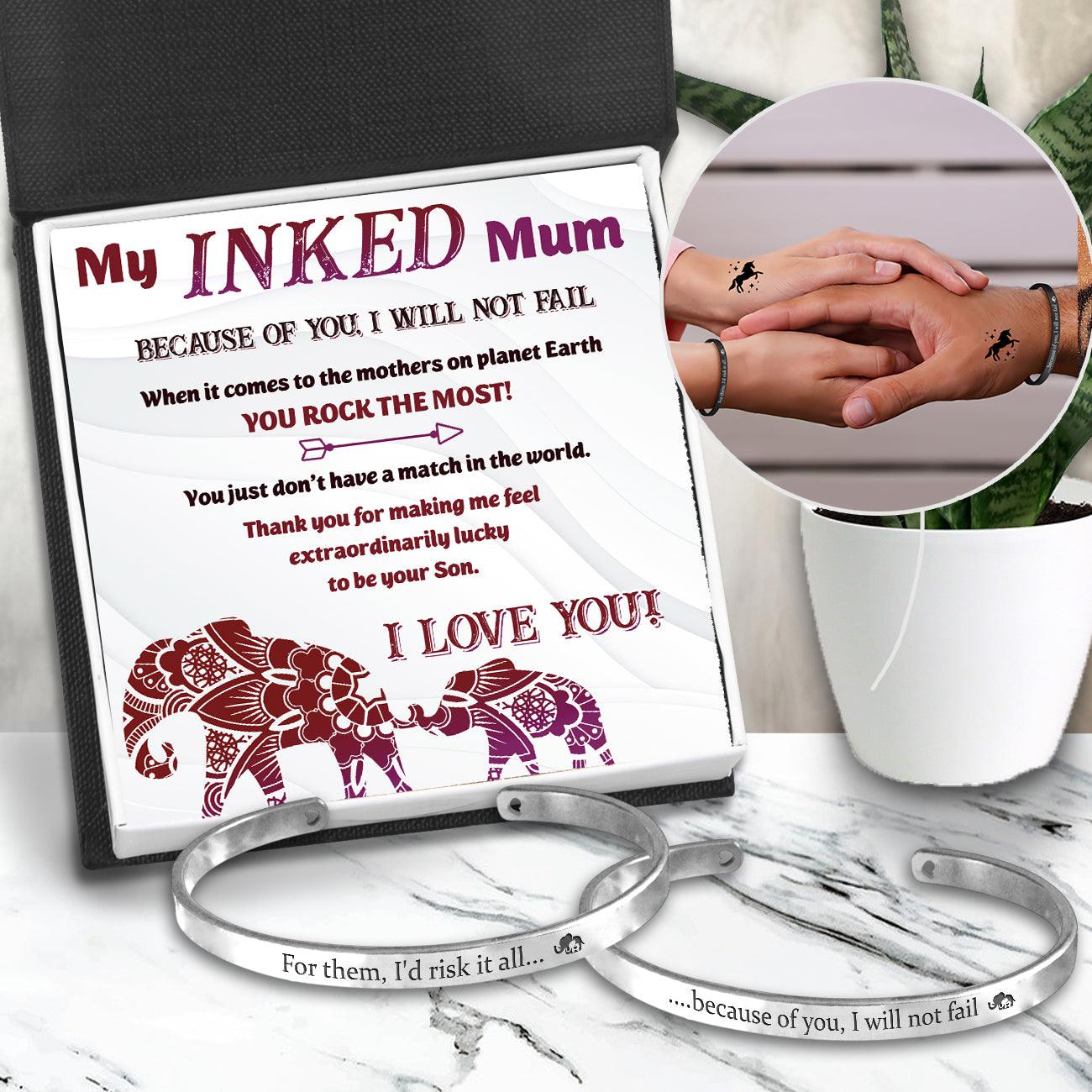 Mum & Son Bracelets - Tattoo - To My Mum - I Love You - Augbt19006 - Gifts Holder