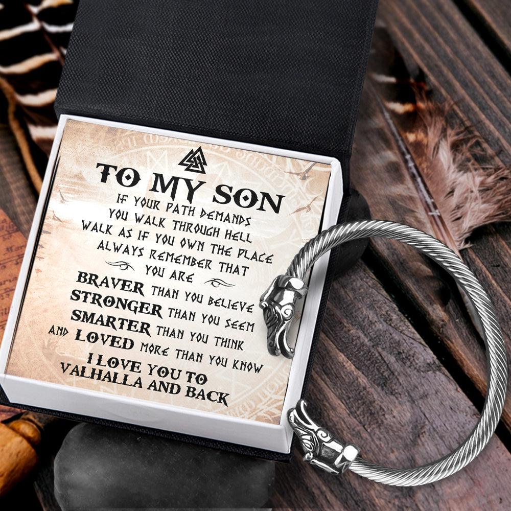 Norse Dragon Bracelet - Viking - To My Son - Braver Than You Believe - Augbzi16003 - Gifts Holder