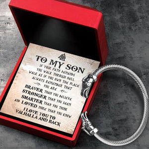 Norse Dragon Bracelet - Viking - To My Son - Braver Than You Believe - Augbzi16003 - Gifts Holder