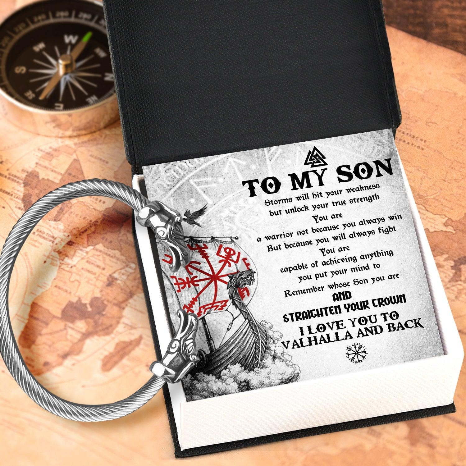 Norse Dragon Bracelet - Viking - To My Son - I Love You To Valhalla And Back - Augbzi16009 - Gifts Holder