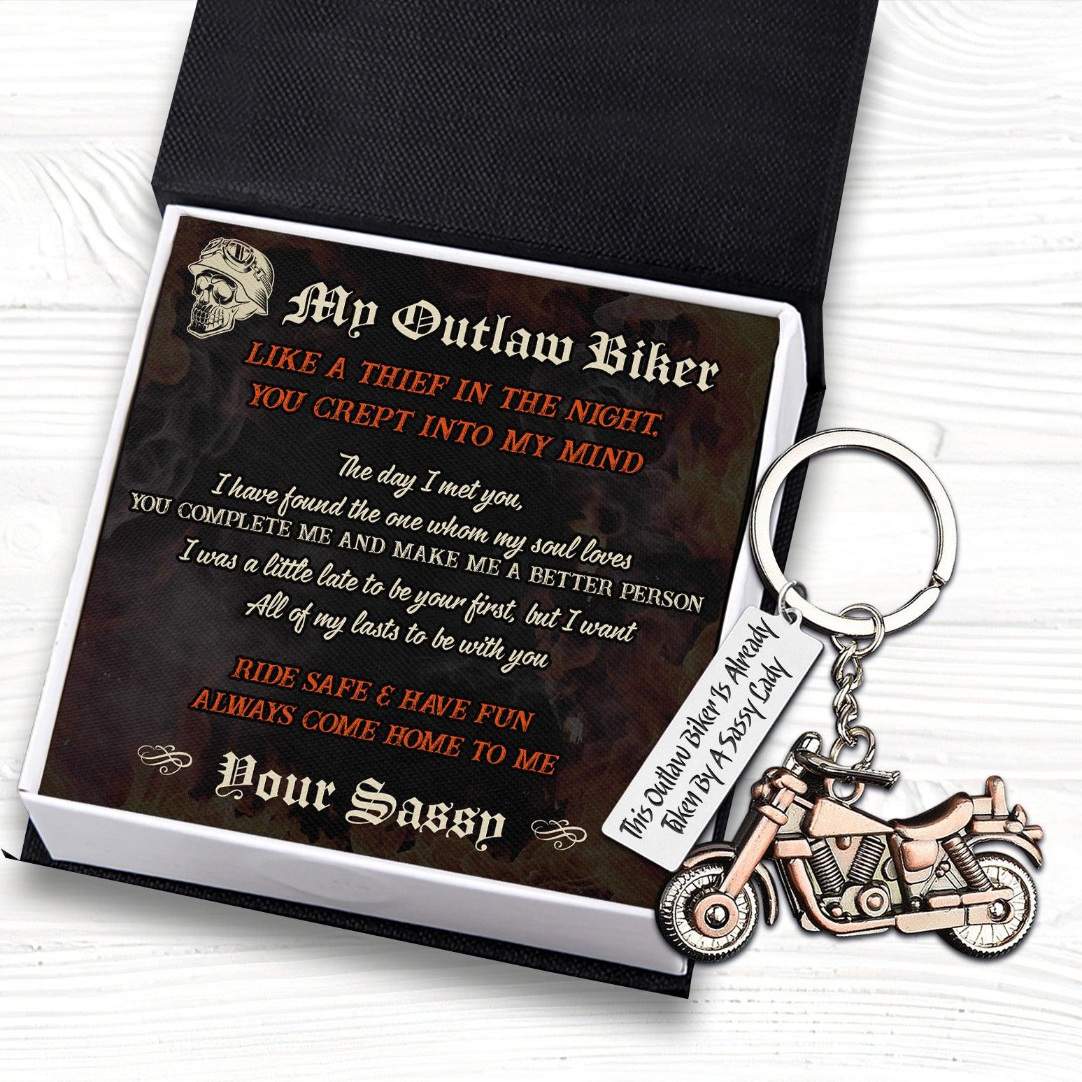 Old-School Motorcycle Keychain - Biker - My Outlaw Biker - Always Come Home To Me - Augkej26005 - Gifts Holder