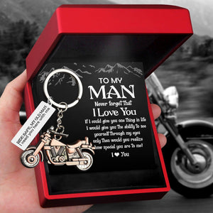 Old-School Motorcycle Keychain - Biker - To My Man - I Love You - Augkej26001 - Gifts Holder