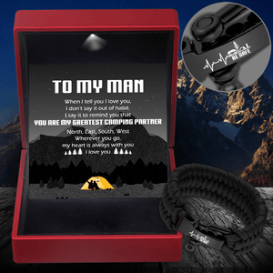 Paracord Rope Bracelet - Camping - To My Man - I Love You - Augbxa26008 - Gifts Holder