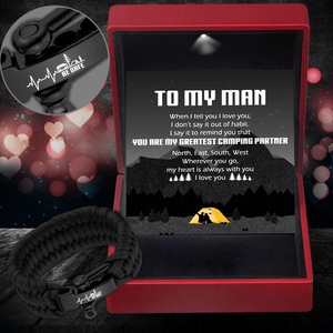 Paracord Rope Bracelet - Camping - To My Man - I Love You - Augbxa26008 - Gifts Holder