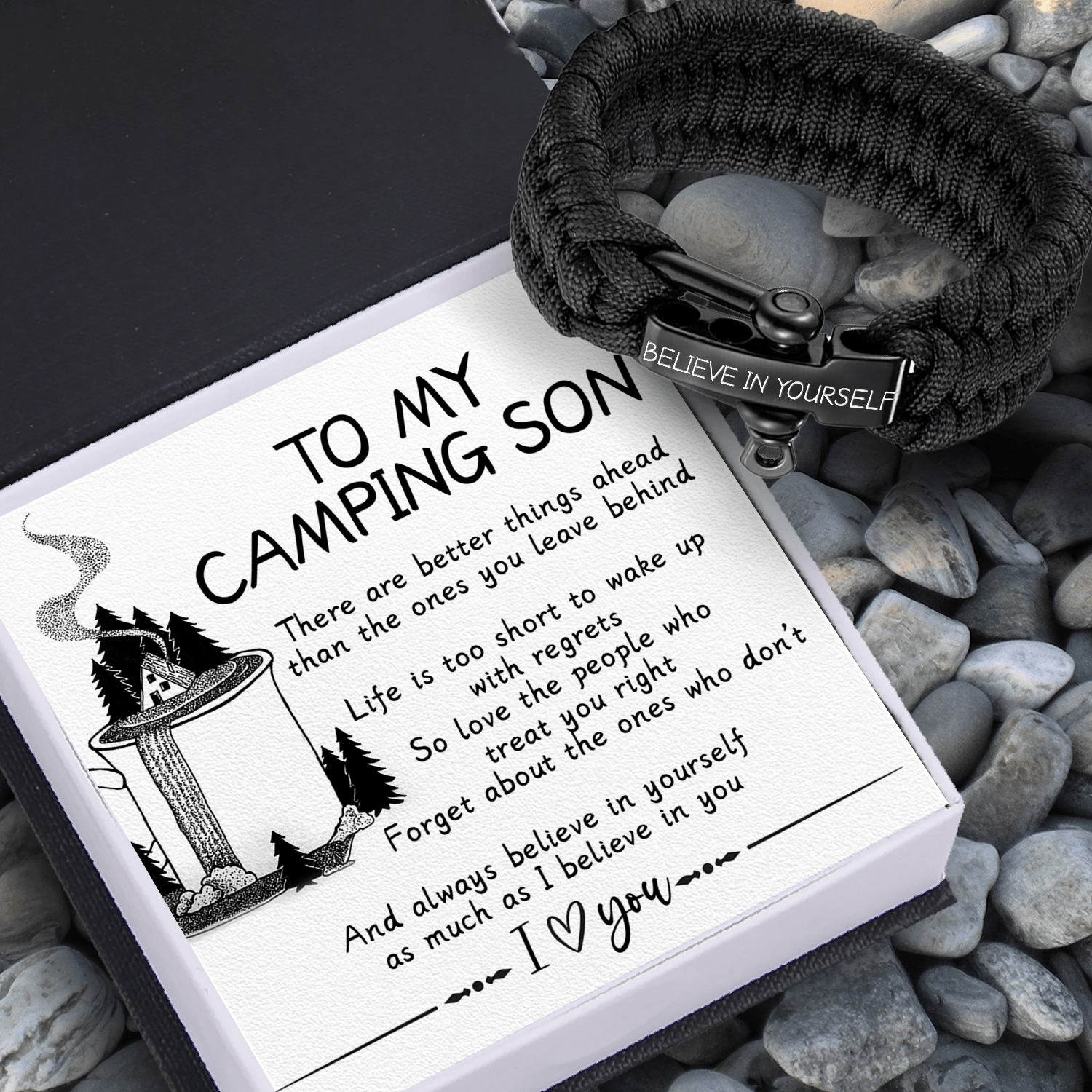 Paracord Rope Bracelet - Camping - To My Son - Always Believe In Yourself As Much As I Believe In You - Augbxa16005 - Gifts Holder