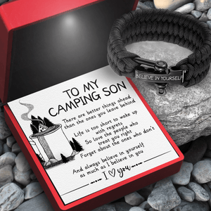 Paracord Rope Bracelet - Camping - To My Son - Always Believe In Yourself As Much As I Believe In You - Augbxa16005 - Gifts Holder