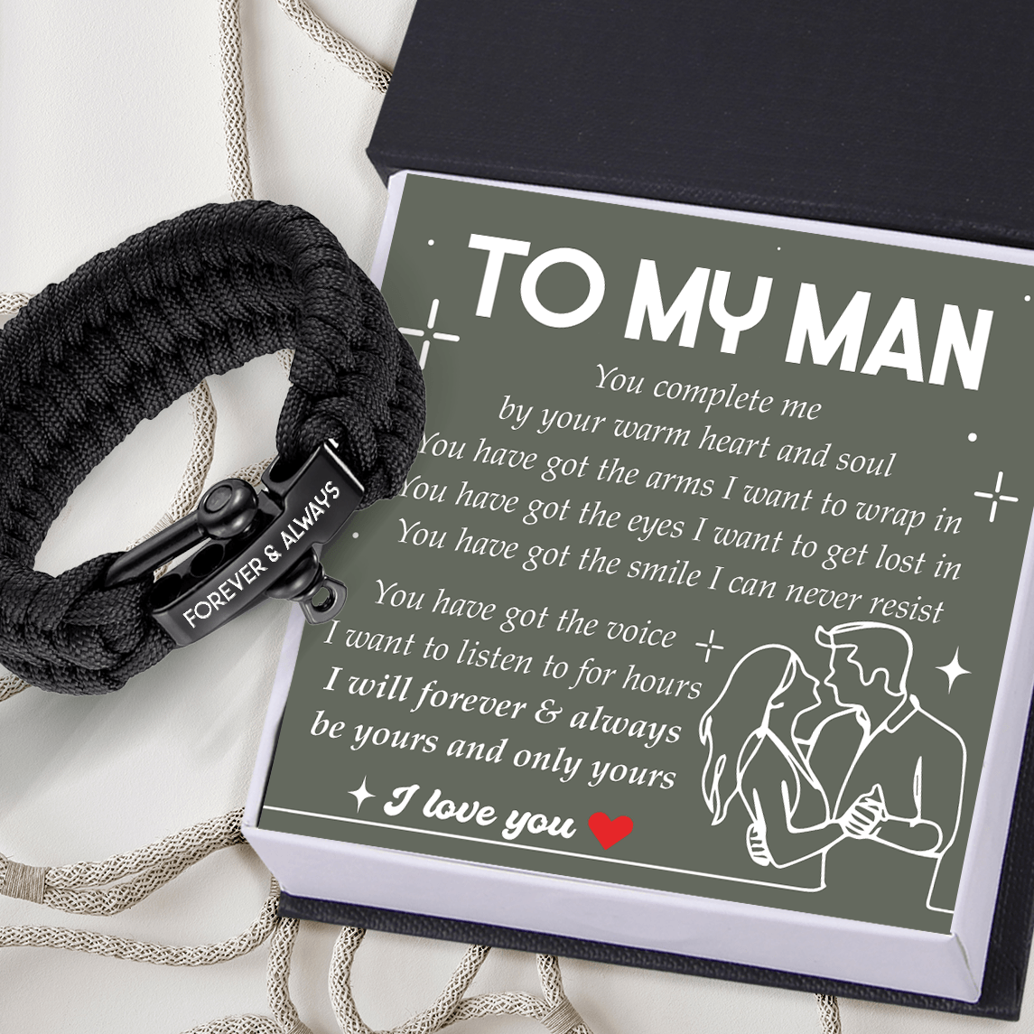 Paracord Rope Bracelet - Family - To My Man - You Have Got The Smile I Can Never Resist - Augbxa26004 - Gifts Holder