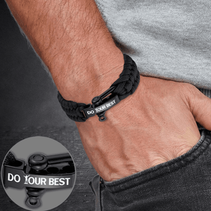 Paracord Rope Bracelet - Hiking - To My Adventurous Son - Stay Strong, Be Confident And Just Do Your Best - Augbxa16004 - Gifts Holder