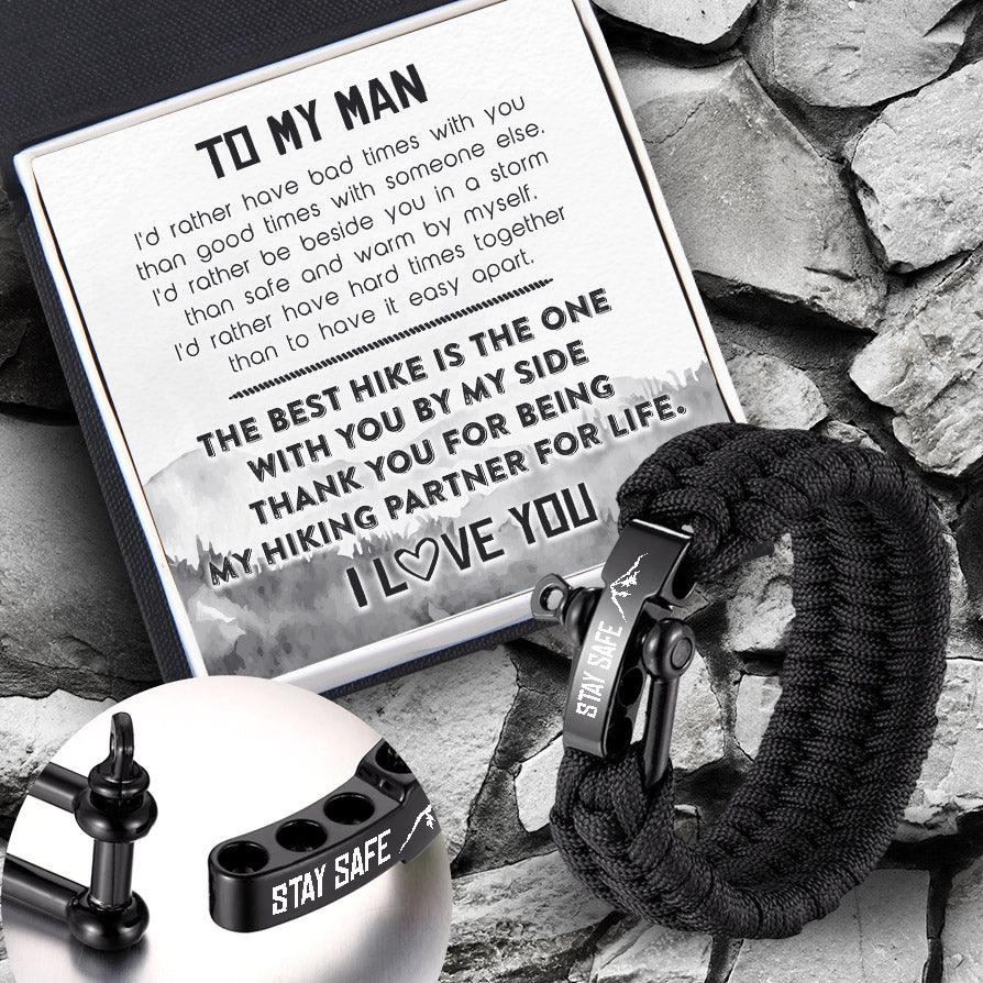 Paracord Rope Bracelet - Hiking - To My Man - My Hiking Partner - Augbxa26002 - Gifts Holder