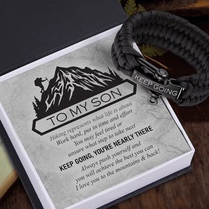 Paracord Rope Bracelet - Hiking - To My Son - Always Push Yourself And You Will Achieve The Best You Can - Augbxa16001 - Gifts Holder