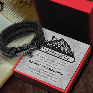 Paracord Rope Bracelet - Hiking - To My Son - Always Push Yourself And You Will Achieve The Best You Can - Augbxa16001 - Gifts Holder