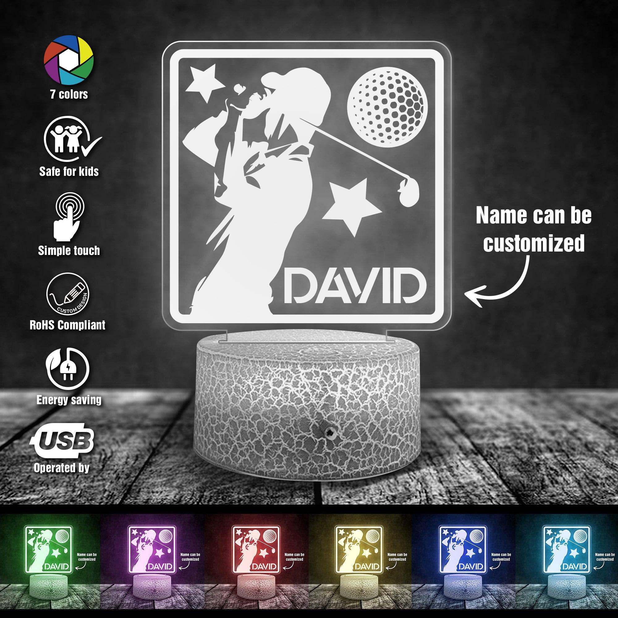 Personalised 3D Led Light - Golf - To Myself - Golf Is A Good Walk Spoiled - Auglca34002 - Gifts Holder