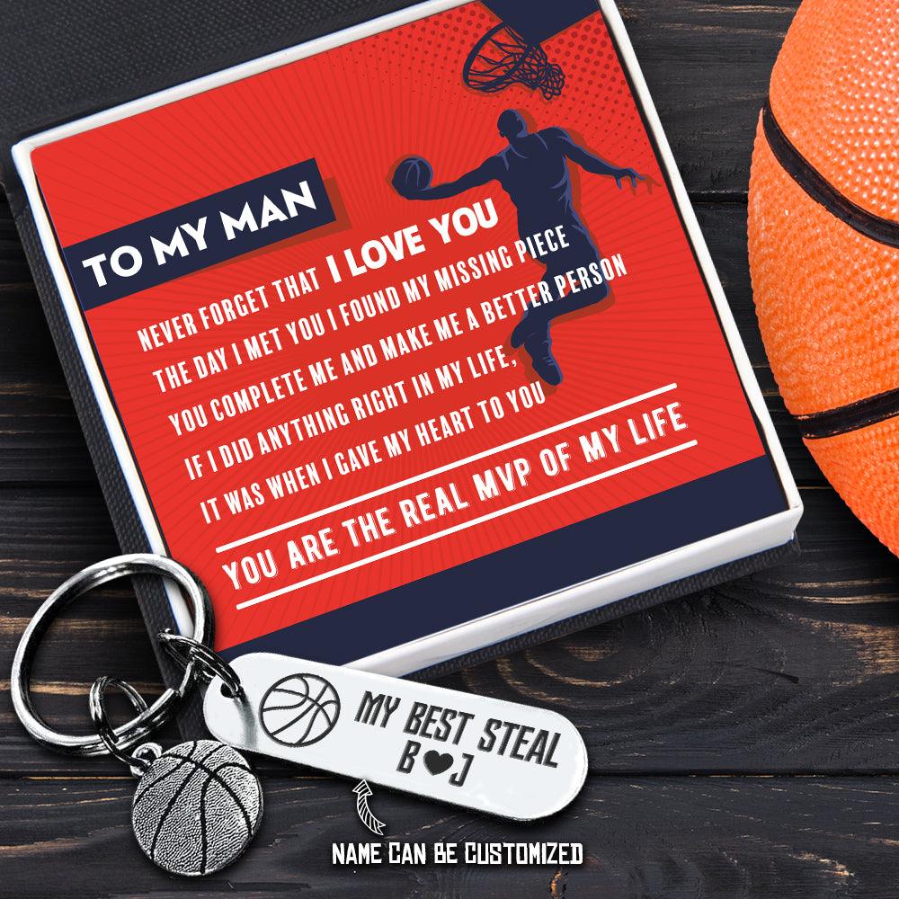 Personalised Basketball Keychain - Basketball - To My Man - I Love You - Augkbd26003 - Gifts Holder