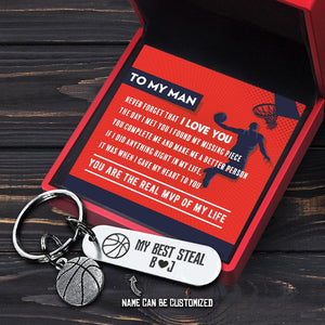 Personalised Basketball Keychain - Basketball - To My Man - I Love You - Augkbd26003 - Gifts Holder