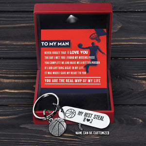 Personalised Basketball Keychain - Basketball - To My Man - I Love You - Augkbd26003 - Gifts Holder