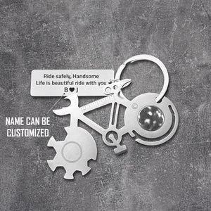 Personalised Bike Multitool Repair Keychain - Cycling - To My Man - Ride Safely, Handsome - Augkzn26001 - Gifts Holder