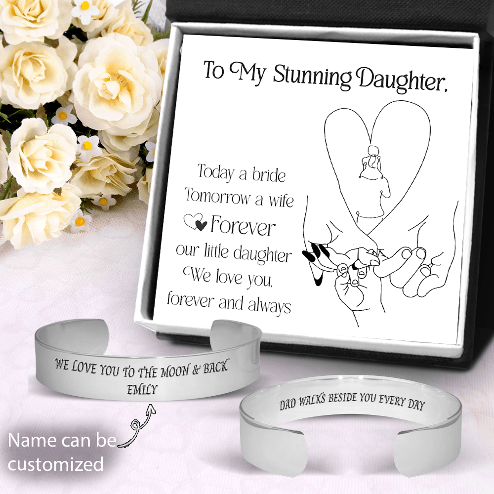 Personalised Cuff Bracelet - Wedding - To My Daughter - We Love You - Augbac17002 - Gifts Holder
