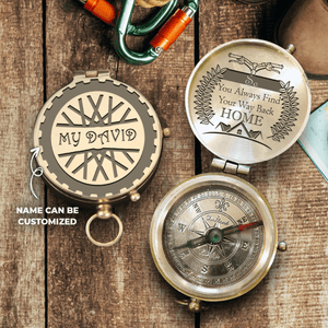 Personalised Engraved Compass - Cycling - To My Man - Find Your Way Back Home - Augpb26015 - Gifts Holder